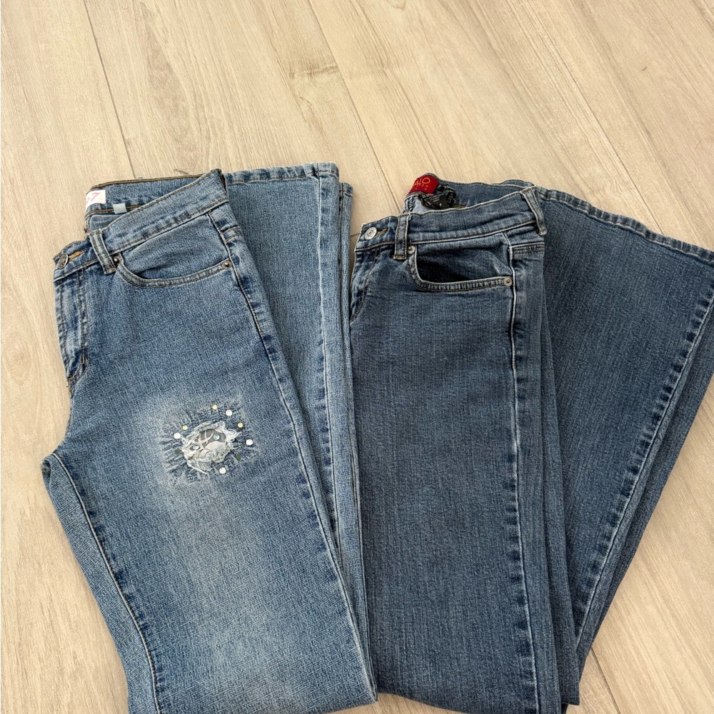 Vintage Buffalo David Bitton Women's Blue Straight Leg Jeans & Jet 7 Paris Jeans